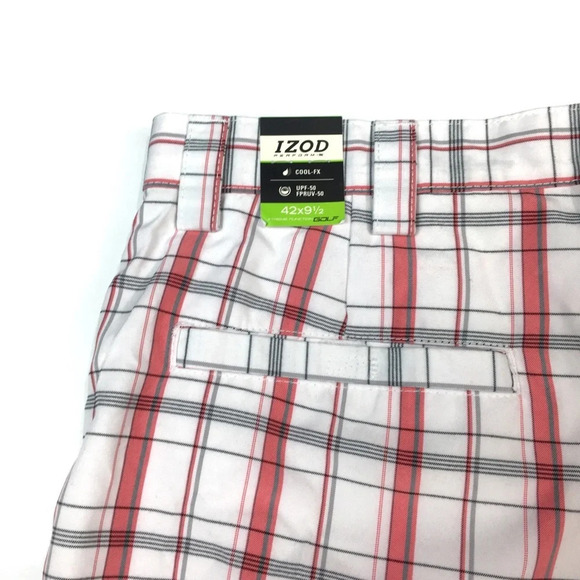 SH11 NWT Izod Perform X Plaid Performance Golf Shorts 42 $72 - Picture 5 of 6